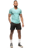 Printed Short Sleeve Workout T-shirt For Men - workout equipememts fitness