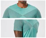 Printed Short Sleeve Workout T-shirt For Men - workout equipememts fitness